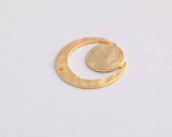1 Pcs 24k Matt Gold Plated Pendant ,Matt Gold Plated Charms, Gold Plated Necklace Pendant , ( 28x27mm) MTGLD-63