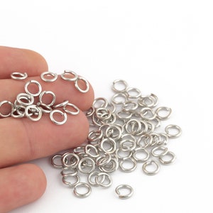 25 Stück 1,2x7mm Steckringe, Rhodinierte Steckringe, Rhodinierte Steckteile, Rhodiniert- SLVR-446