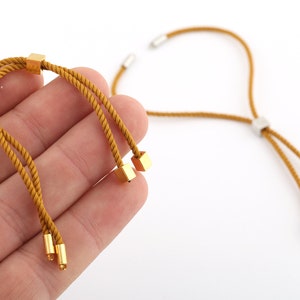 Half Finished Adjustable Bracelet, Cotton Rope Bracelet, 2mm Cord Bracelet Connector BlanksFriendship Style for DIY Gift Jewelry (24cm)AS-68