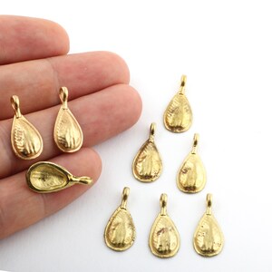 Raw Brass Drop Pendant , Brass Beaten Drops Findings , Brass Drop Connector , Raw Brass , Ethnic Drop Pendant , Drop Charms,DS-RW-145