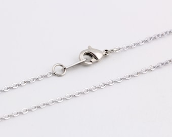Dainty Necklace Chain-16&quot;-17&quot;-18&quot;-20&quot;-22&quot;-25&quot; Silver Plated  Chains ,1,8x2mm Soldered Chains , Bar Chains , Brass Chain