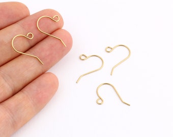 Hook Ear Wires material DIYFrench Hooks Earring 50pcs 50mm Raw Brass Earrings Hooks with Ball