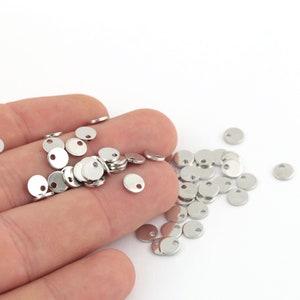 10 個 6 mm ロジウムメッキ ラウンド ディスク、サークル ディスク、ラウンド ディスク ペンダント、スタンピング ブランク、ラウンド コイン、スタンピング タグ、SLVR-437