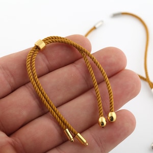 Half Finished Adjustable Bracelet, Cotton Rope Bracelet, 2mm Cord Bracelet Connector BlanksFriendship Style for DIY Gift Jewelry (24cm)AS-67