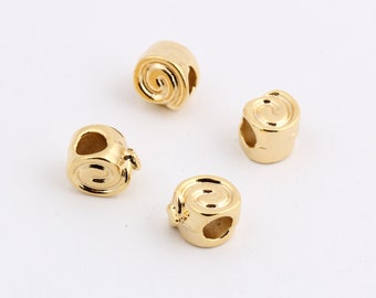 Gold Spacer Beads , 10 Pcs Spacer Beads , 24k Gold Plated Spacer Beads ,Gold Plated Beads,Gold Plated Findings,Jewelry Making ,6x9mm-GLD-143