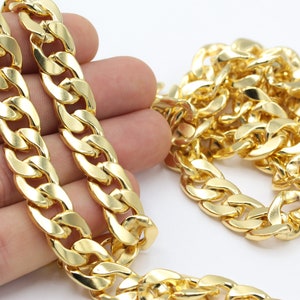 12x16mm 24k Shiny Gold Plated Necklace Chains, Gold Oval Chains, Big Chain , Gold Oval Chain GZ-60