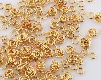 4 mm jump rings 500 pcs , gold plated jump rings , open jump rings, high Quality-GLD-92