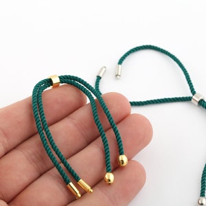 Half Finished Adjustable Bracelet, Cotton Rope Bracelet, 2mm Cord Bracelet Connector Blanks, Friendship Style  DIY Gift Jewelry (24cm) AS-37