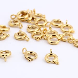 10 piezas de cierre de resorte chapado en oro de 24 k, langosta chapada en oro, extremo de pulsera, chapado en oro Fabricación de joyas, 6 MM GLD-1199 imagen 4