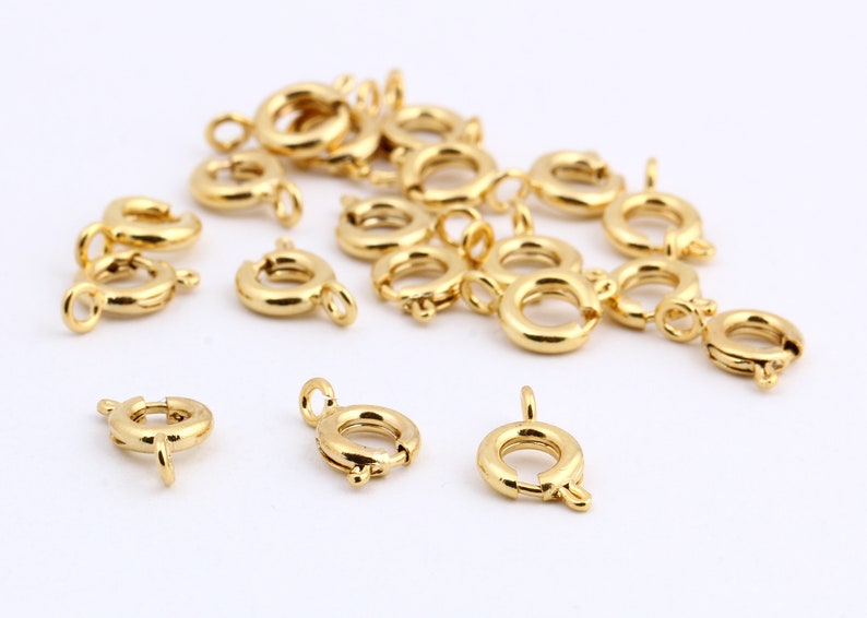 10 piezas de cierre de resorte chapado en oro de 24 k, langosta chapada en oro, extremo de pulsera, chapado en oro Fabricación de joyas, 6 MM GLD-1199 imagen 4