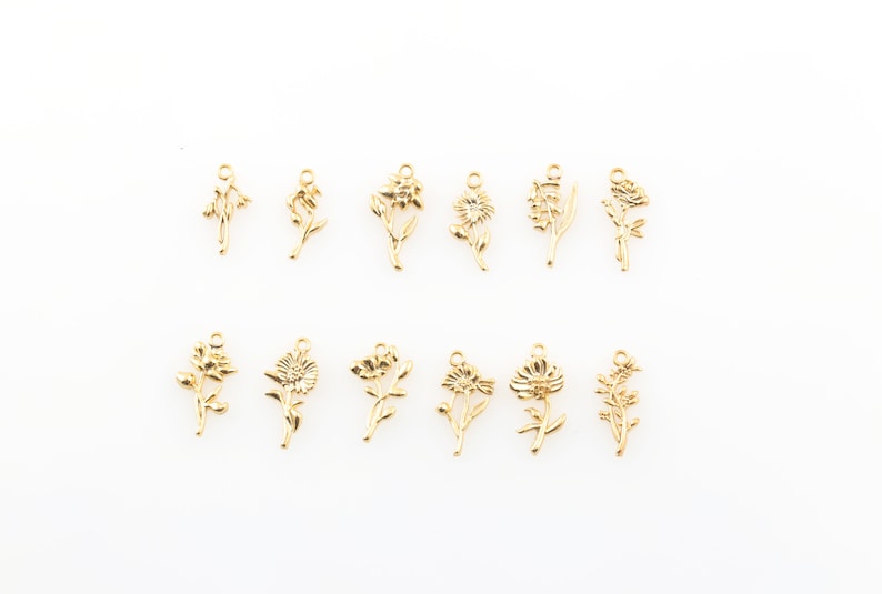Gold Birth Flower Charm