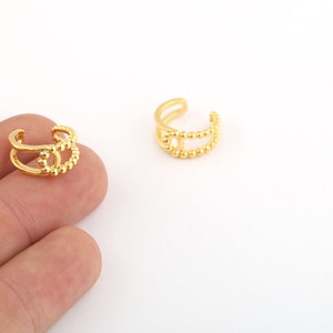 14mm 24k Gold Plated Ball Ear Cuff, Ear Cuff, Minimalist Ear Cuff, Dainty Ear Cuff, Hoop Ear Cuff, Cartilage Earrings, EAR-302