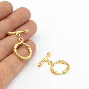1 Pcs Gold toggle clasp, 24k Shiny Gold toggle clasp, T Bar Lock , Bracelet Closures, 20x25mm-GLD-524