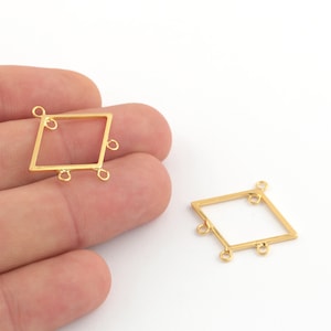 25x27mm 24k Shiny Gold Plated Triangle ,Multi Hole Triangle,5 Hole Triangle Connector ,5 Hole Triangle Pendant ,Geometric Charms, GLD-1175