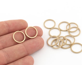 6 Pcs 16mm Raw Brass Rings ,Raw Brass Ring Connector ,Raw Brass Circle Pendant ,Raw Brass Connector, Round Connector, DS-RW-577