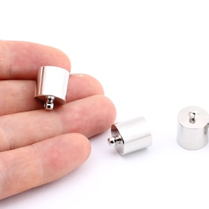 2 Pcs Silver Plated End Cap ,Hole Inner 12mm, Huge end caps, Solid Brass End Cap , Bead caps, Cones, Huge End Caps,14x16mm SLVR-470
