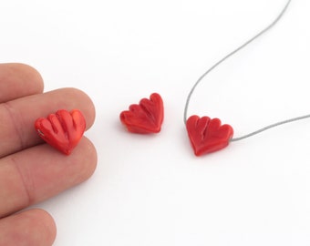 Encantos de corazones de cristal de Murano, abalorios de corazones de cristal de Murano hechos a mano, hallazgos de cristal de Murano, diminutos encantos de cristal de Murano, cuentas de Murano, STN-131