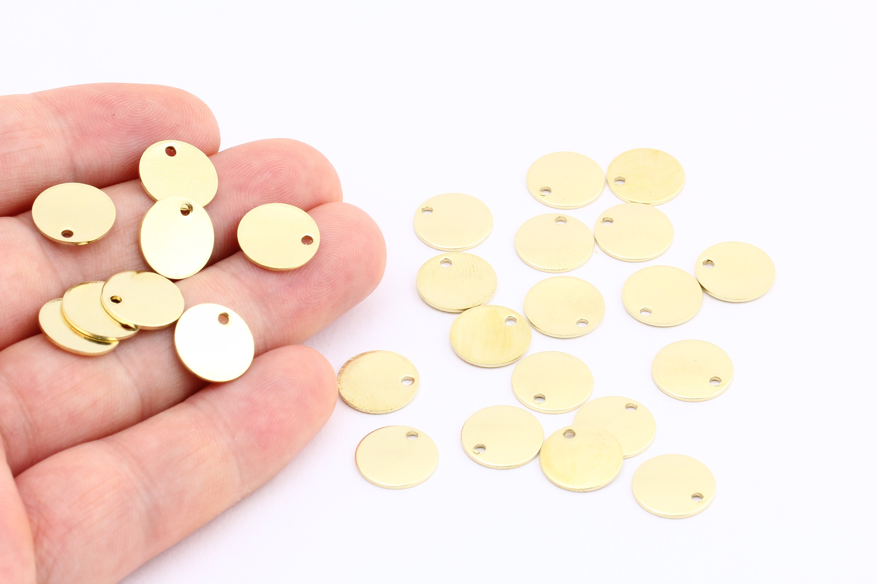 10 mm Raw Brass Disc Stamping Tag Round Disc Personalized Etsy