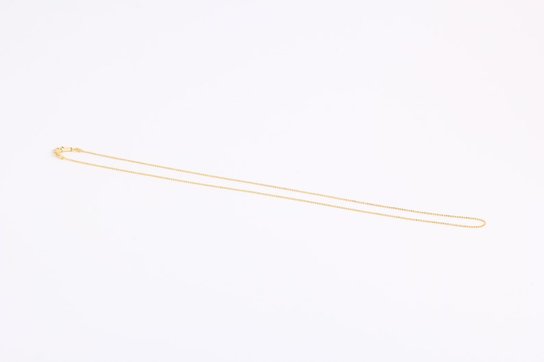1mm Soldered Chains Da\u0131nty Necklace Chain16-17-18-20-22-25 24k Gold Plated Shiny Gold Plated Ball Chains Cable Chains Ball Chains