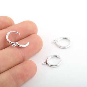 2 Pcs Rhodium Plated Earring Findings, plain Leverback Findings 14x16mm EAR-358