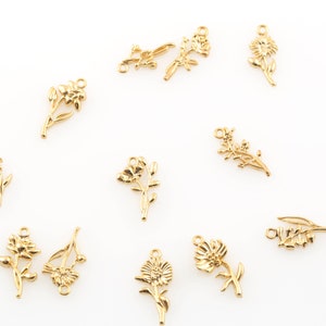Gold Birth Flower Charm