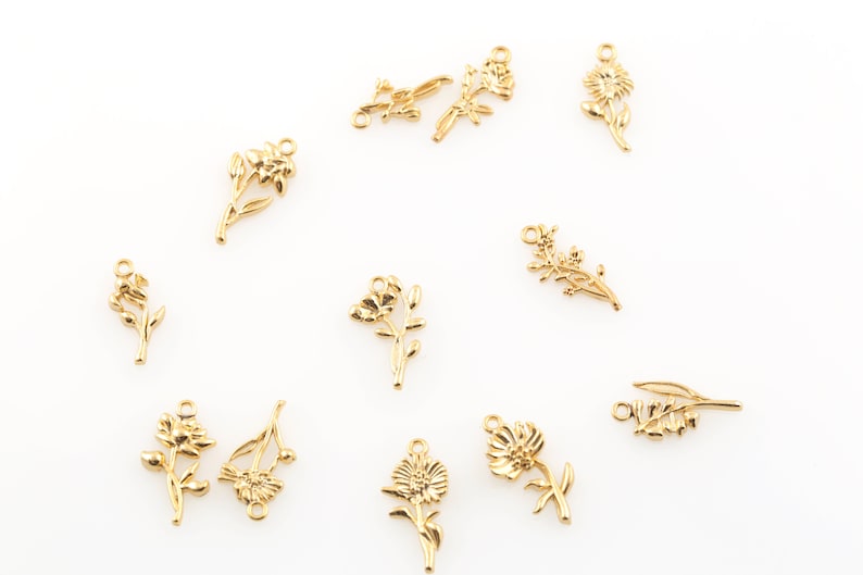 Gold Birth Flower Charm