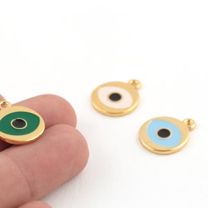 16x20mm 24k Vergoldete Evil Eye Charms, Emaille Evil Eye Charms, Evil Eye Anhänger, Evil Eye Anhänger, Evil Eye Schmuck, GLD-1389