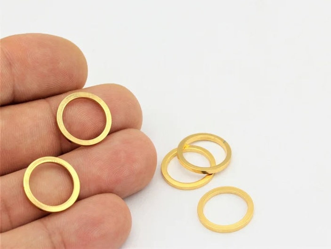 24k Shiny Gold Plated Closed Ring, 16mm Gold Plated Closed Ring, Circle ...