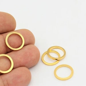 24k Shiny Gold Plated Closed Ring ,10 Pcs ring ,16mm Gold Plated Closed Ring, Circle Connector,Round Charm, Gold Plated Hoops, GLD-272