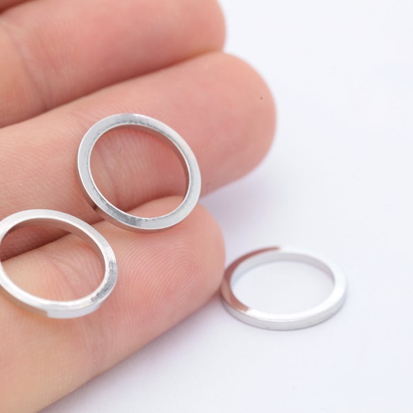 Silver Closed Ring , 10 Pcs ring , 16mm Silver Plated Closed Ring, Circle Connector, Round Charm, Silver Plated Hoops, SLVR-93