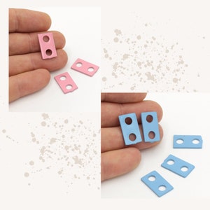 2 Pcs Colored Plated Button Charms , Colored Pendant, Button Pendant, Colored Jewelry, Charms,( 11x20mm) CRLD-4