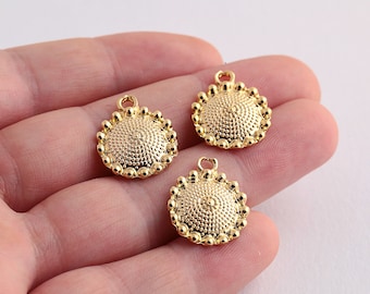 1 PCs 24k brillant plaqué or pendentif, médaillon, collier pendentif, breloque neckalce charmes (17x20) GLD-238