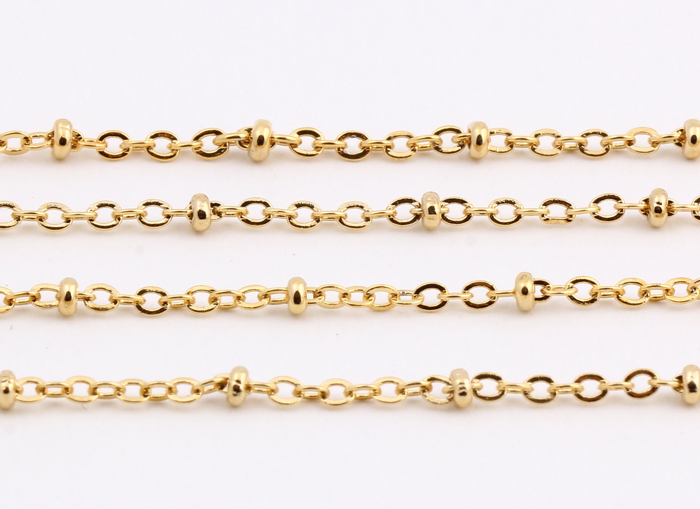 3.3 Feet 24k Gold Plated Soldered Chains ,gold Plated