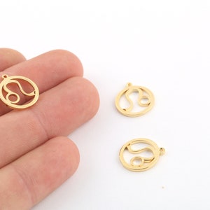 14x16mm 24k Shiny Gold Plated Zodiac Signs Charms , Leo Charms, Gold Zodiac Charms, Horoscope Charms, Gold Plated Findings, GLD-943