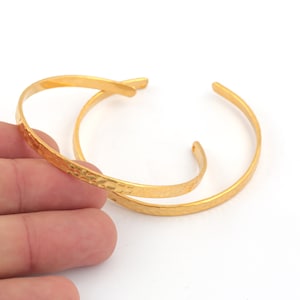 4x155mm 24k Shiny Gold Plated Bangle, Hammered Cuff Bracelet, Hand Made Bracelet, Hammered Bracelet, Bracelet, Adjustable Bracelet / AS-70