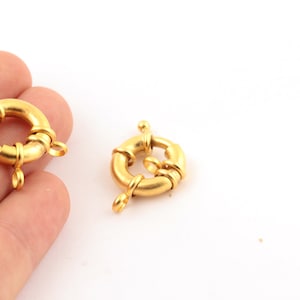 17mm Matt Gold Spring Clasp, Round Matt Gold Clasp, Spring Clasp, High Quality Clasp, Lobster Clasp MTGLD-145