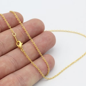 24k Matt Gold Dainty Necklace Chain-16"-17"-18"-20"-22"-25" Matt Gold Chains ,1,8x2mm Soldered Chains , Bar Chains , Brass Chain