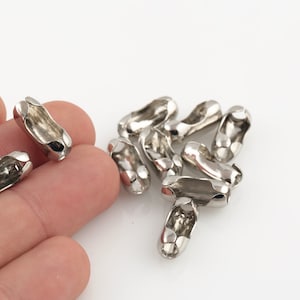 7.5x16mm Ball Chain Connector, Rhodium Plated Tag Fastener Type Ball Chain, Rhodium Sluiting Voor Connector Ball Chain Ball Chain Clasps SLVR-551