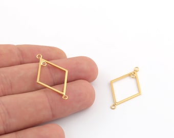 Gold Triangle Connector, 25 Gold Plated Triangle With 3 Holes