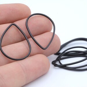 6 Pcs Black Plated Drop Charms ,Geometric Charm, Drop Necklace , Brass Drop Charms ,Black Plated Charms( 22x32 mm ) BLK-1