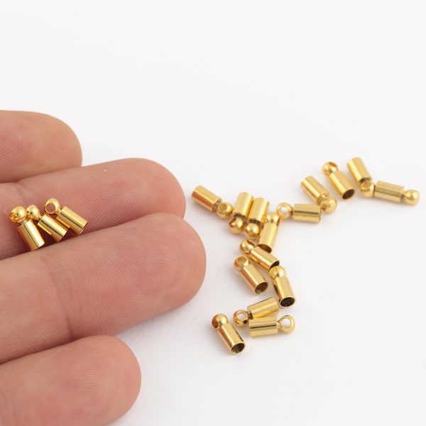 İnner 2.5mm Gold Plated End Cap ,Hole Inner 2.5mm, Huge end caps,Solid Brass End Cap , Bead caps, Cones, Huge End Caps, GLD-1224