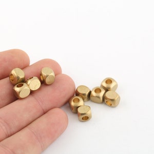 3 Pcs 8mm Raw Brass Cube Beads,Solid Brass Cube Beads, İndustrial Spacer, Spacer Beads,Tube Beads,Raw Brass Connector Beads, DS-RW-515
