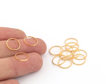 12 Pcs 12mm 24k Shiny Gold Plated Textured Circle,Gold Plated Circle Connector ,Gold Plated Circle Pendant ,Gold Plated Hoops, GLD-1298