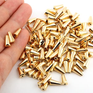 6x11mm 24k Shine Gold Plated Tube Beads, Tubes , Round Tube Beads-GLD-46