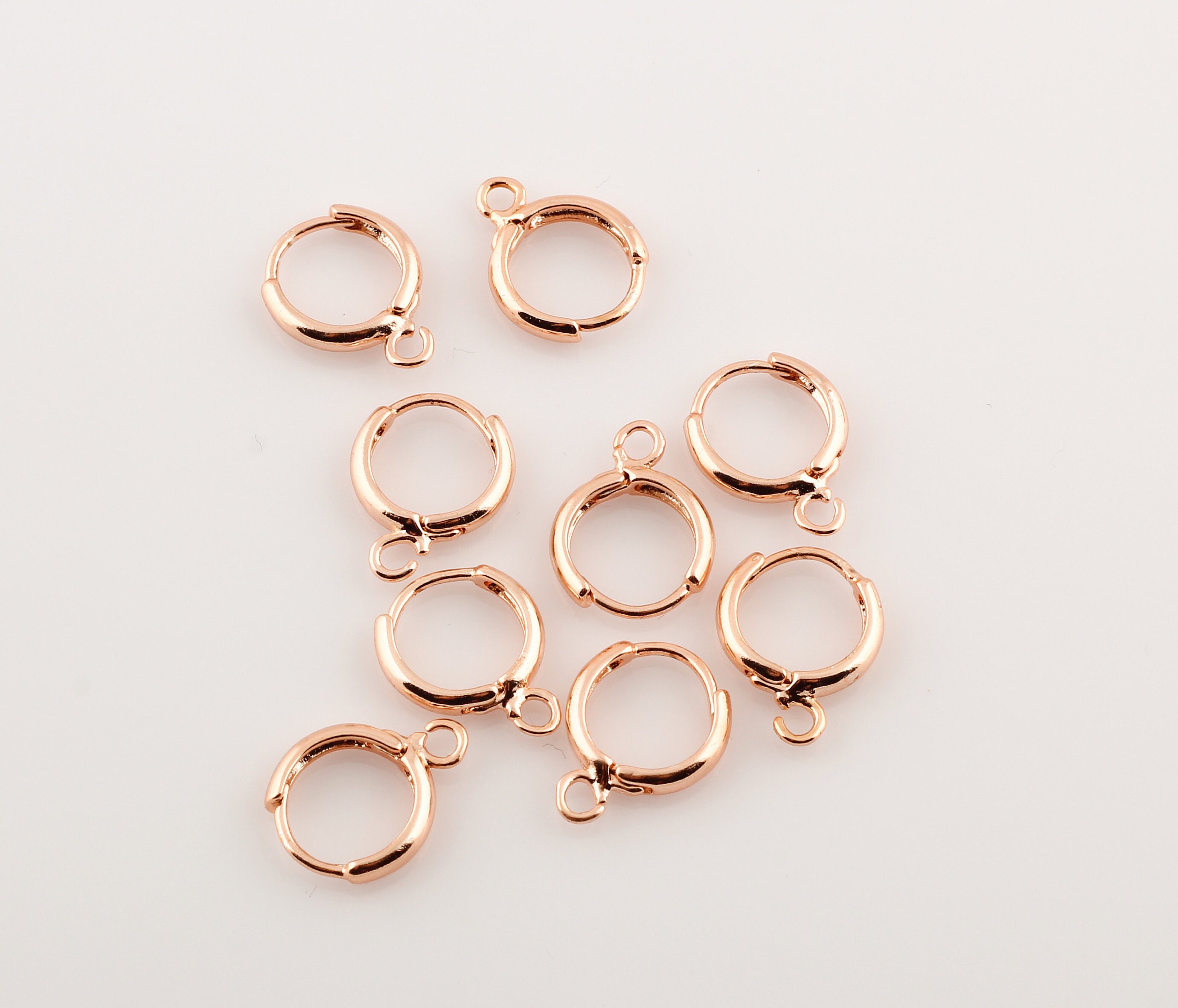 8 Pcs Rose Gold Plated Earring Findings Plain Leverback Etsy