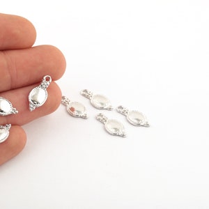 3 Pcs 7x18mm Rhodium Plated Drop Charms, Drop Charms, Rhodium Plated Drop Charms With 1 Holes, Stamping Blanks,Brass Pendant, SLVR-579