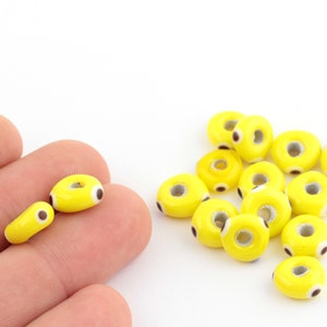 11mm Yellow Glass Beads, Glass Round Beads, Murano Glass, Bracelet Connector,Beads for Bracelet, Murano Beads,Wholesale Glass Beads STN-82