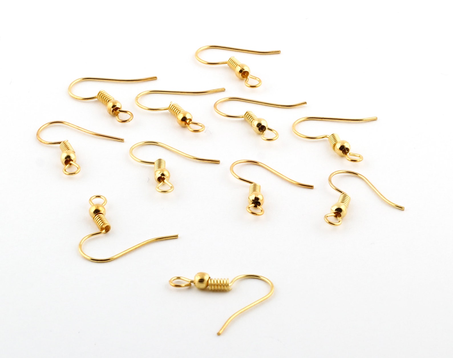 24 Pcs 24k Gold Plated Earrings Findings Ear Wires Gold Etsy