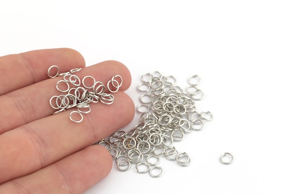 50 Pcs 6mm Jump Rings ,Tiny Jump Ring Connectors , Rhodium Plated Connector , Rhodium Plated Findings ,Rhodium Plated- SLVR-444