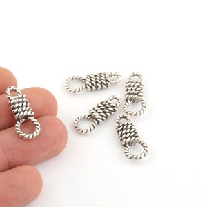10X25mm Antique Silver Rope Charms, Rope Pendant, Rope Earring Charms, Rope Necklace, Necklace Pendant, Wholesale Jewelry, ANT-71